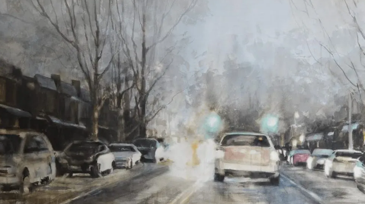 The watercolor process creates dramatic atmospheres