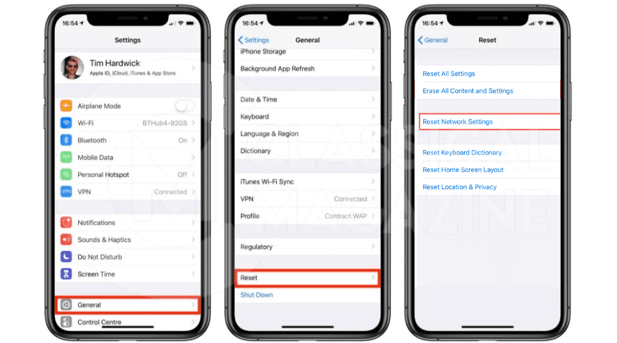 Reset your iPhone Network Settings